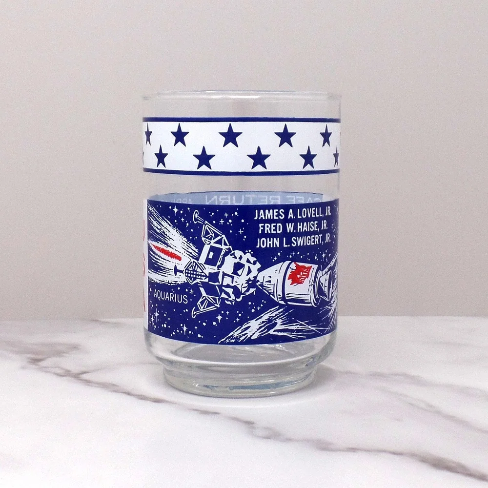 Vintage Libbey Apollo 13 NASA Moon Mission Lowball / Juice Glass, set of 2, 1970